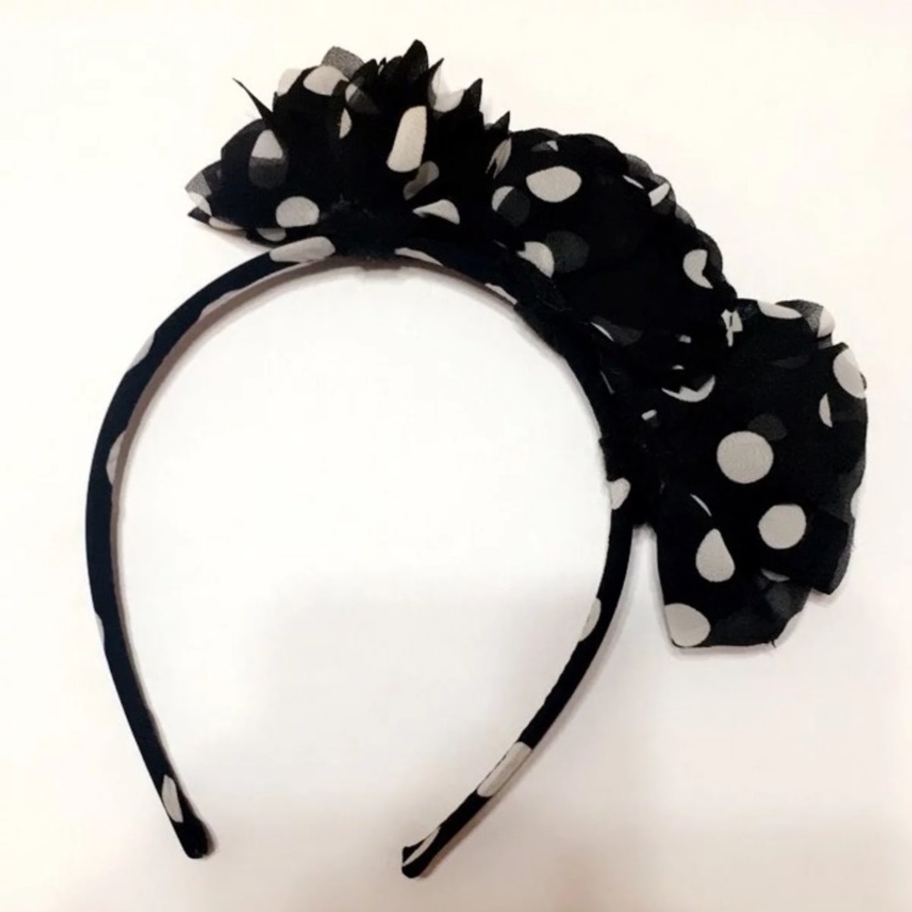 Black & White Thin Flower Headband